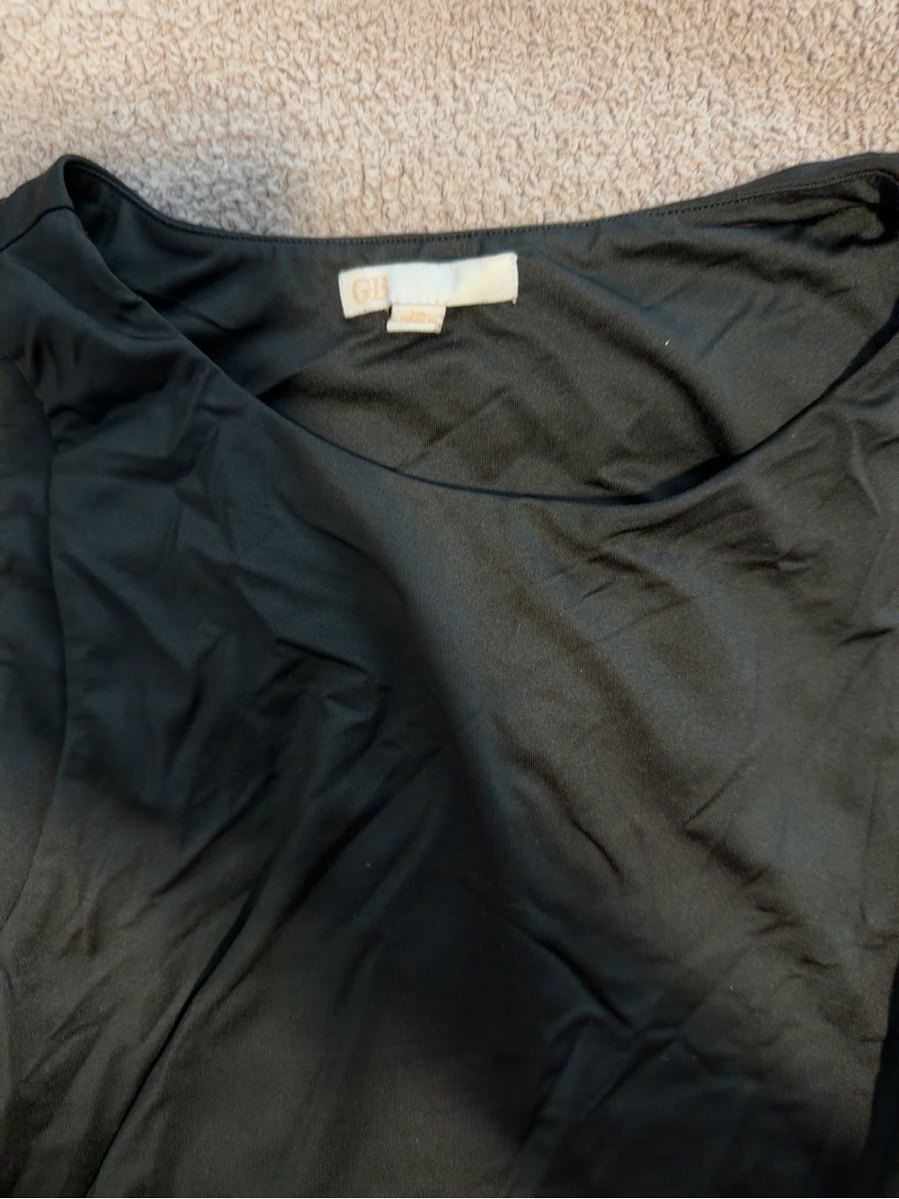 GB Black Sleeveless Thong Bodysuit Scoop Neck